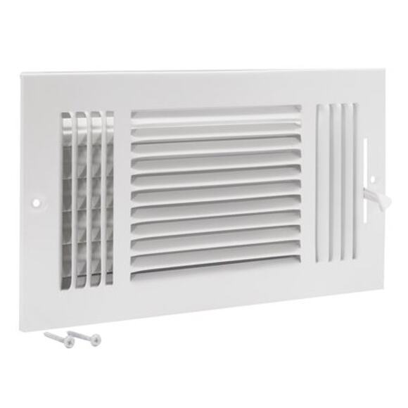 EZ-Flo 12 in. X 6 in. 3-Way Steel Wall/Ceiling Register , White - Picture 1 of 4